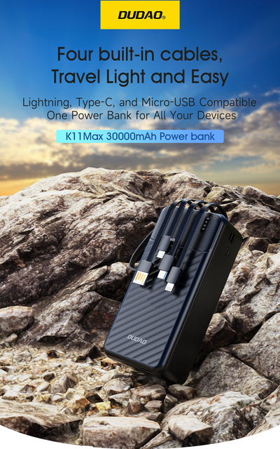 Išorinė baterija Power Bank Dudao K11 Max 10W 30000mAh juoda