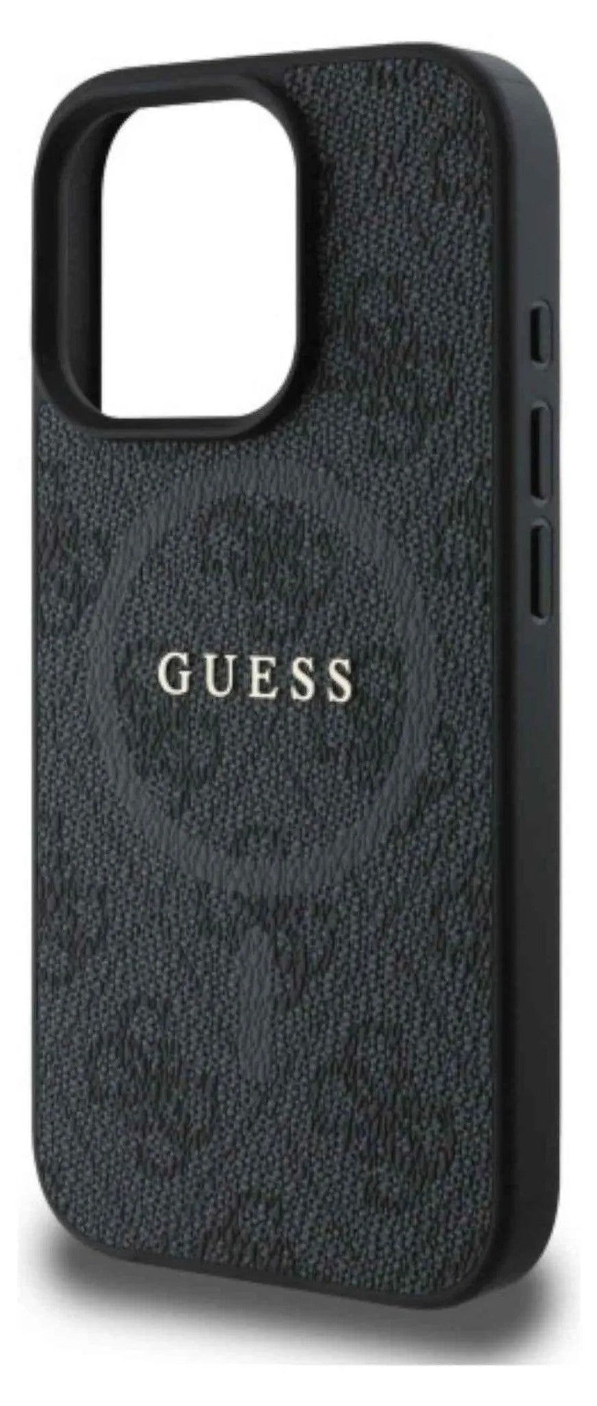 Dėklas Guess PU Leather 4G Colored Ring MagSafe Apple iPhone 16 Pro Max juodas