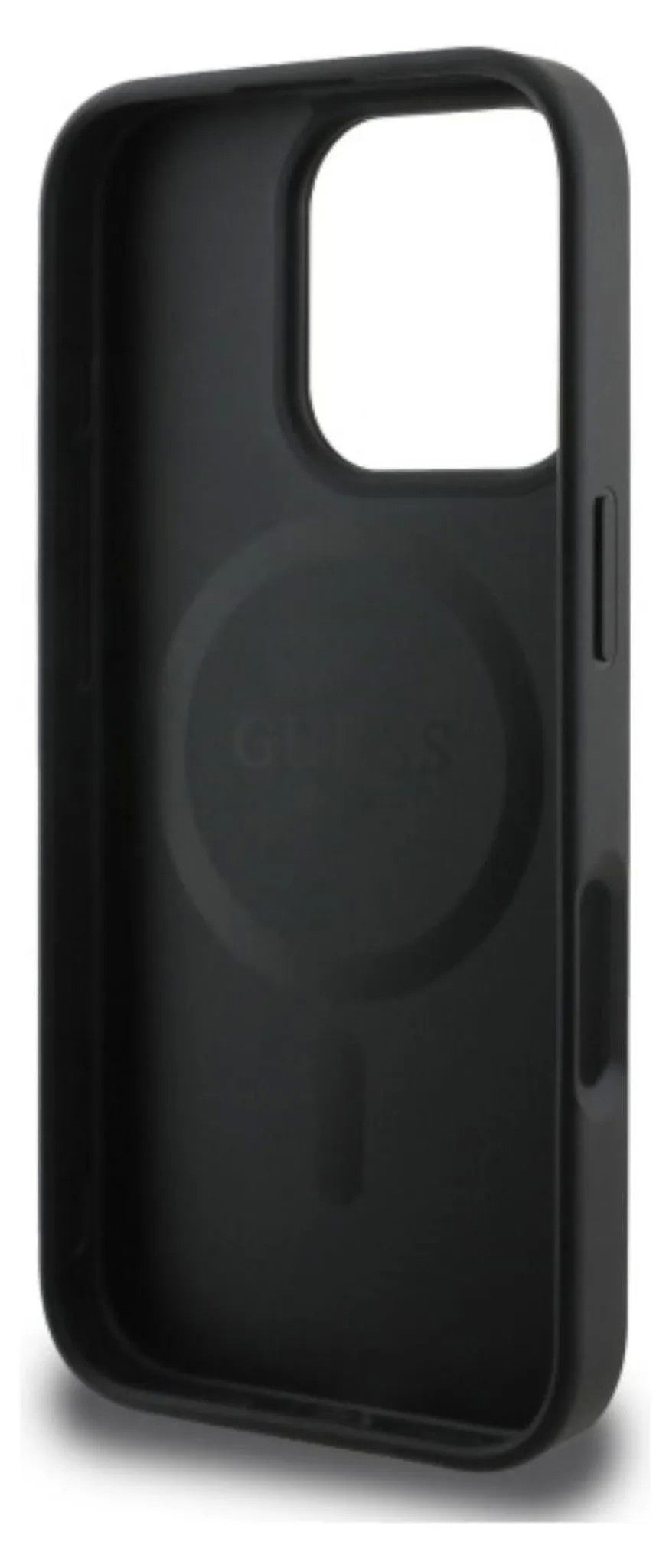 Dėklas Guess PU Leather 4G Colored Ring MagSafe Apple iPhone 16 Pro Max juodas