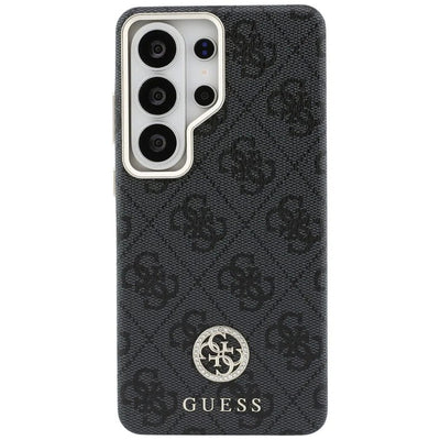 Dėklas Guess PU Leather 4G Strass Logo Gold Frame Magnetic Samsung S948 S26 Ultra juodas