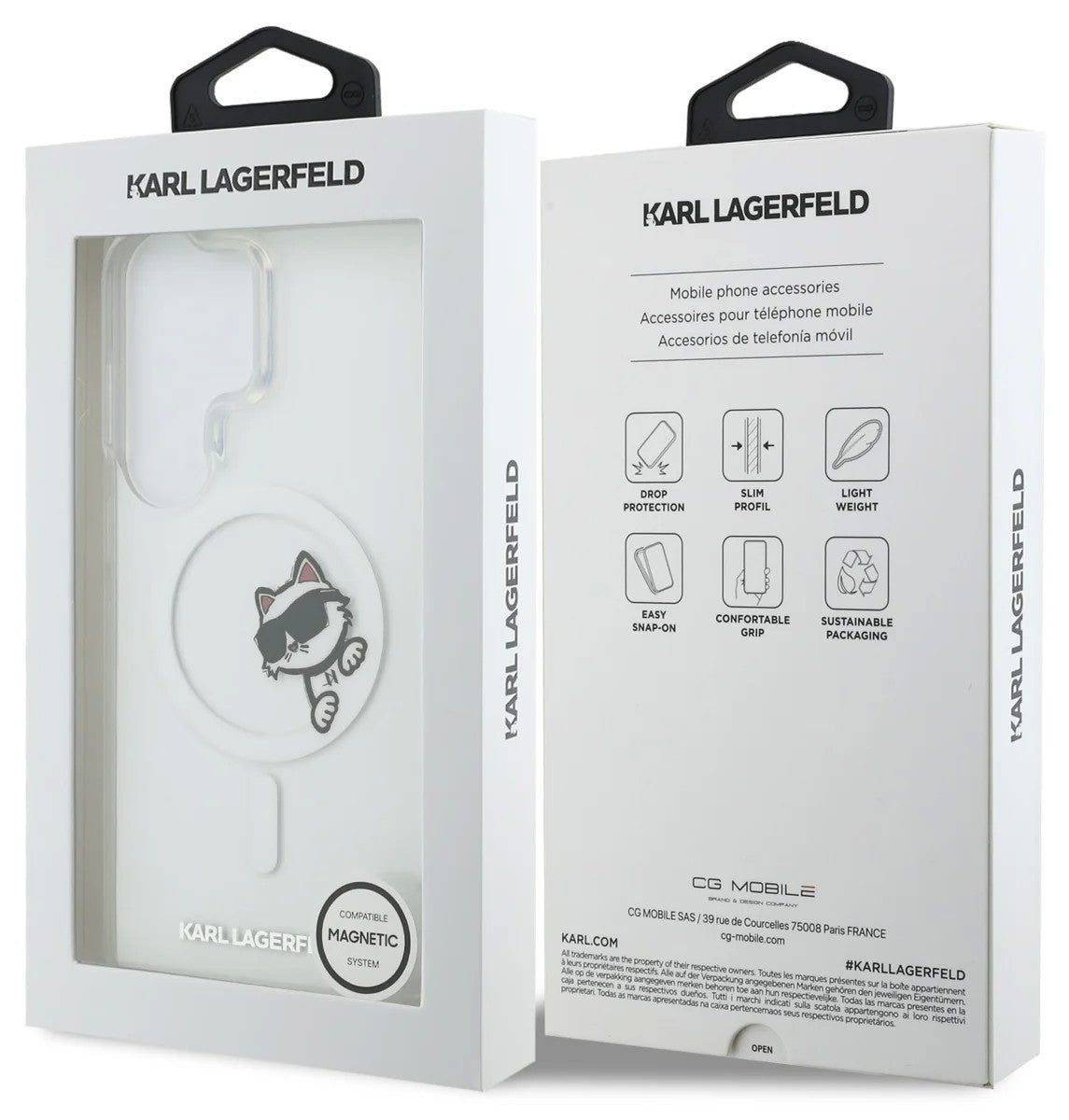 Dėklas Karl Lagerfeld IML Choupette Peekaboo Logo Magnetic Samsung S948 S26 Ultra