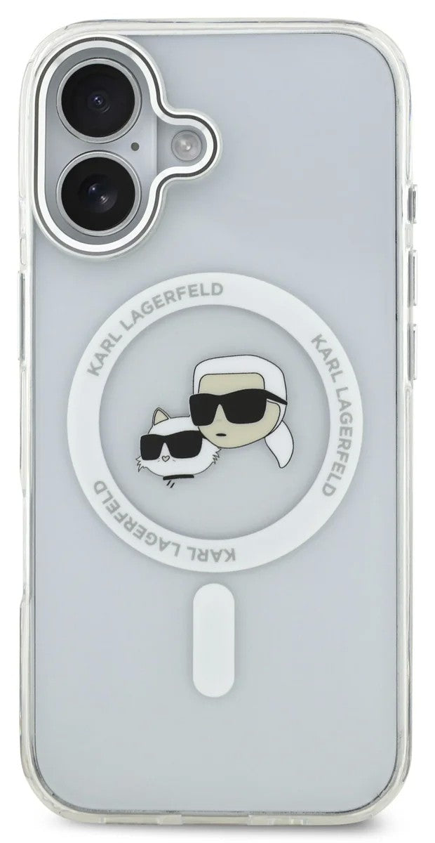 Dėklas Karl Lagerfeld IML K&CH Heads Metal Frame MagSafe Apple iPhone 17