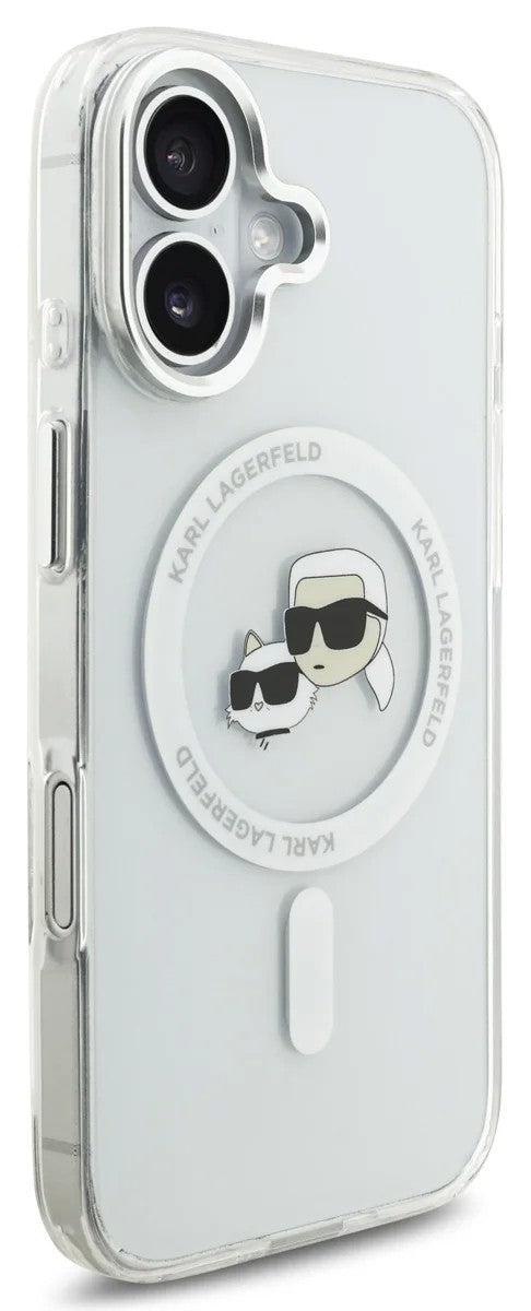 Dėklas Karl Lagerfeld IML K&CH Heads Metal Frame MagSafe Apple iPhone 17