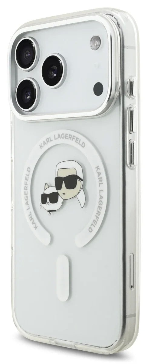 Dėklas Karl Lagerfeld IML K&CH Heads Metal Frame MagSafe Apple iPhone 17 Pro Max