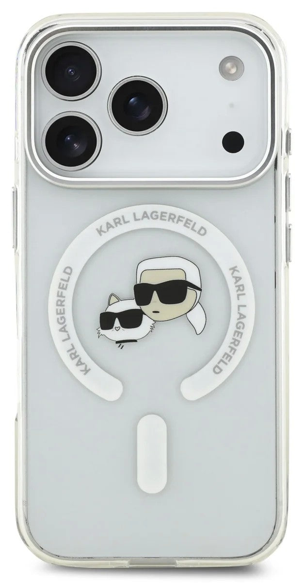 Dėklas Karl Lagerfeld IML K&CH Heads Metal Frame MagSafe Apple iPhone 17 Pro Max