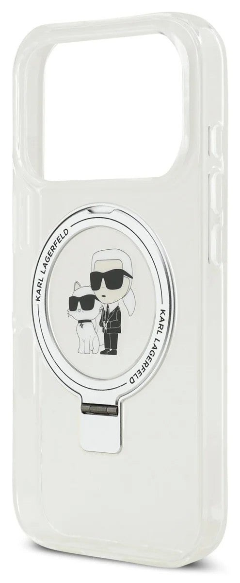 Dėklas Karl Lagerfeld Ringstand Karl and Choupette MagSafe Apple iPhone 17 Pro
