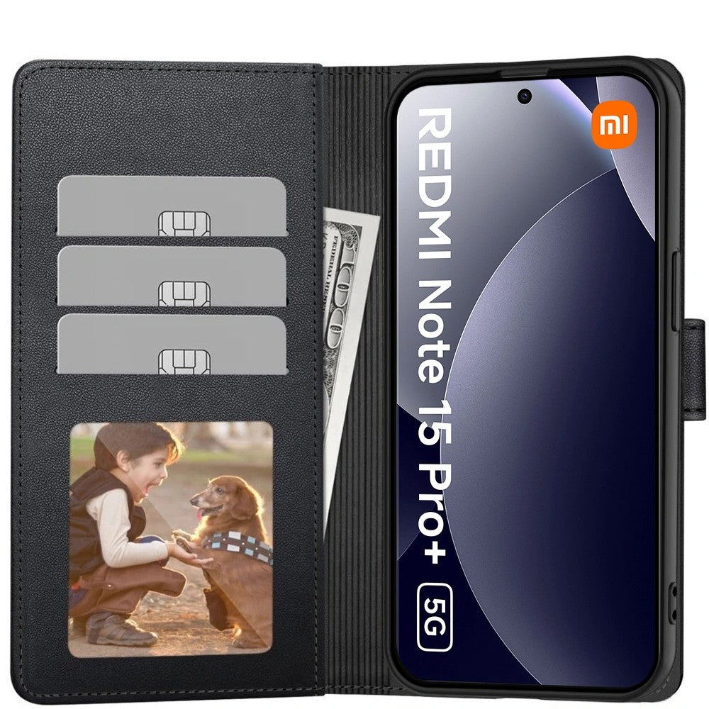 Dėklas Tech-Protect Wallet Xiaomi Redmi Note 15 Pro Plus 5G juodas