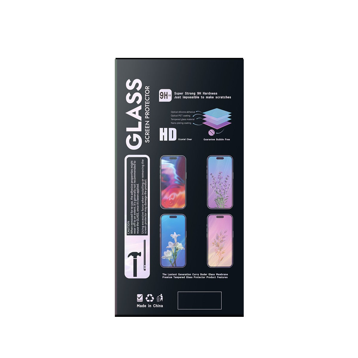 LCD apsauginis stikliukas 6D Apple iPhone 16 Pro/17 juodas (10 vnt. rinkinys)