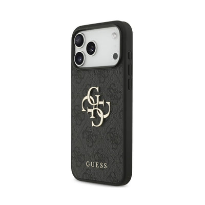 Dėklas Guess PU 4G Metal Logo Apple iPhone 18 Pro Max pilkas