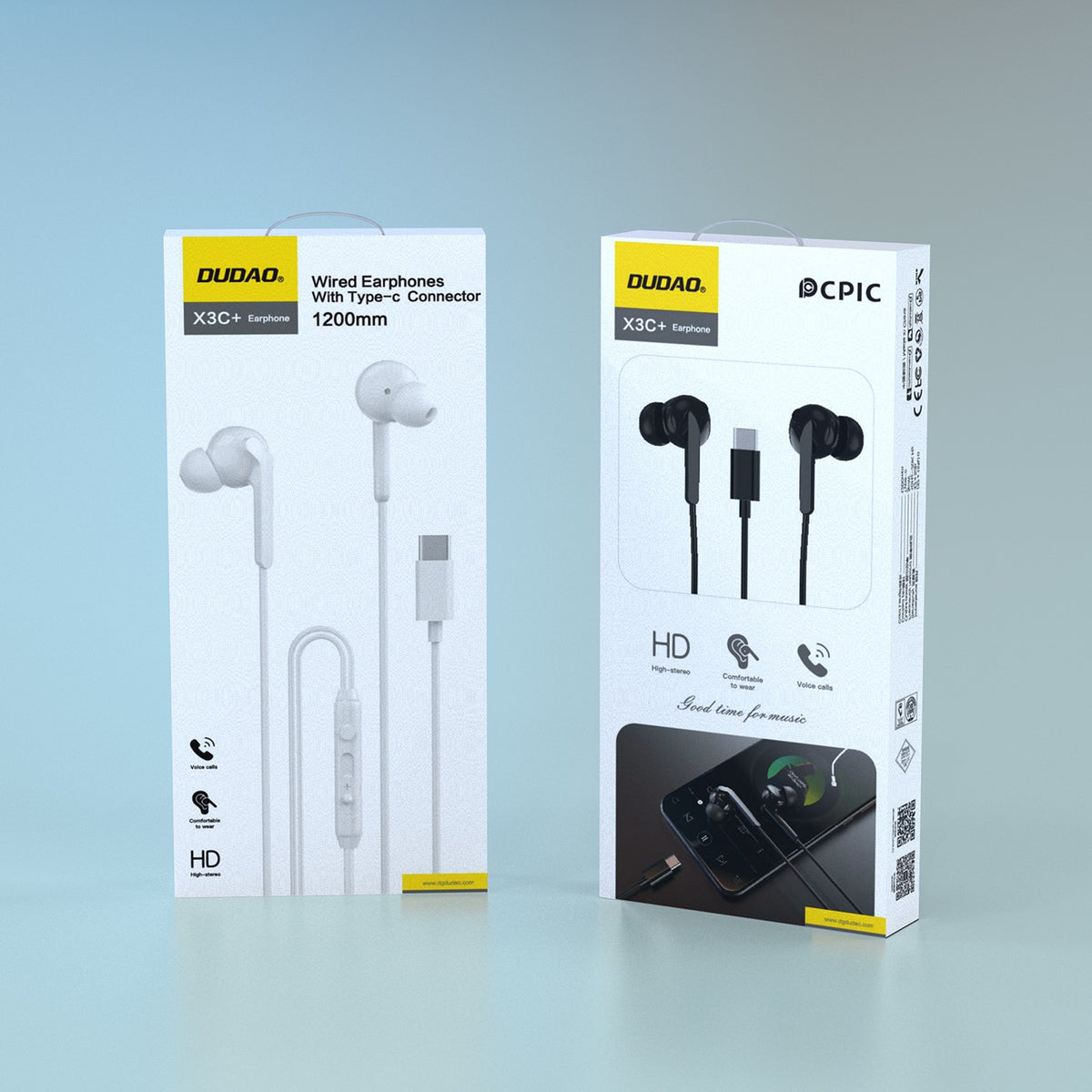 Ausinės Dudao X3C+ USB-C baltos