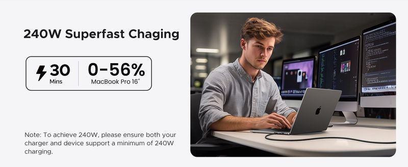 USB kabelis Ugreen L706 USB-C USB4 240W 80Gbit/s 16K@60Hz Thunderbolt 4 1.0m juodas (65383)