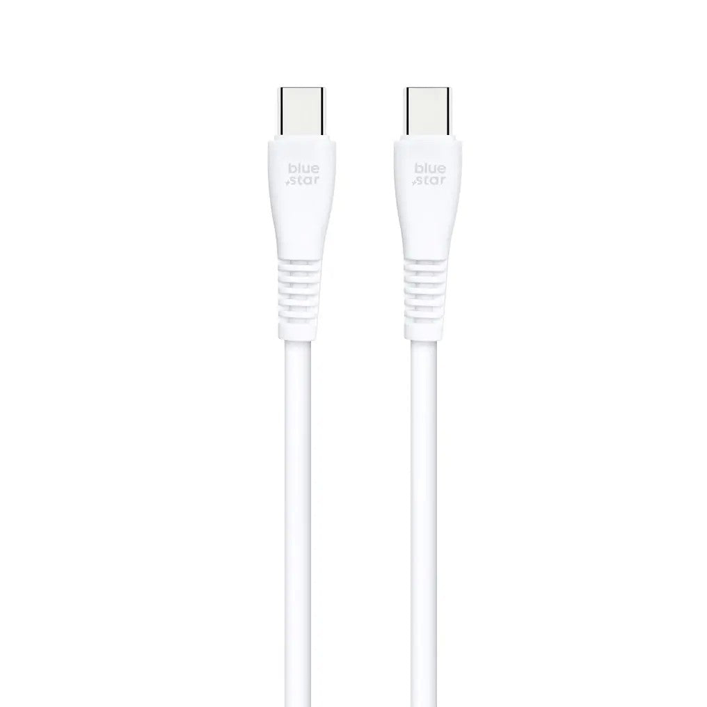 USB kabelis Blue Star PJ-DQ1-C USB-C to USB-C 60W 1.0m baltas