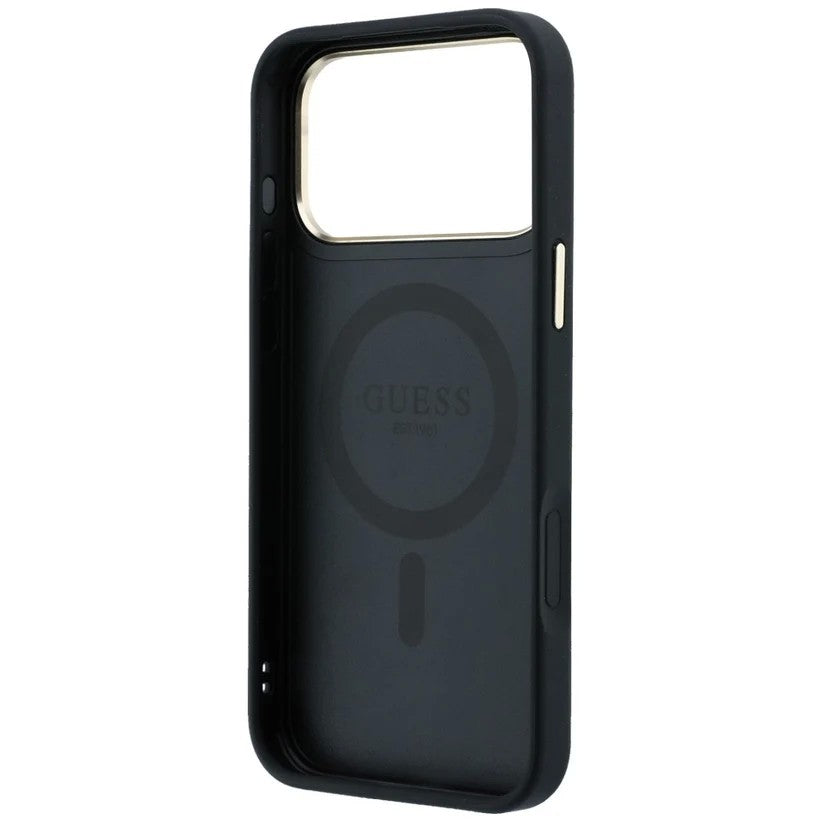 Dėklas Guess PU 4G Ring Stand MagSafe Apple iPhone 18 Pro Max juodas