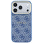 Dėklas Guess PU Leather 4G Gold Frame Embossed MagSafe Apple iPhone 18 Pro mėlynas