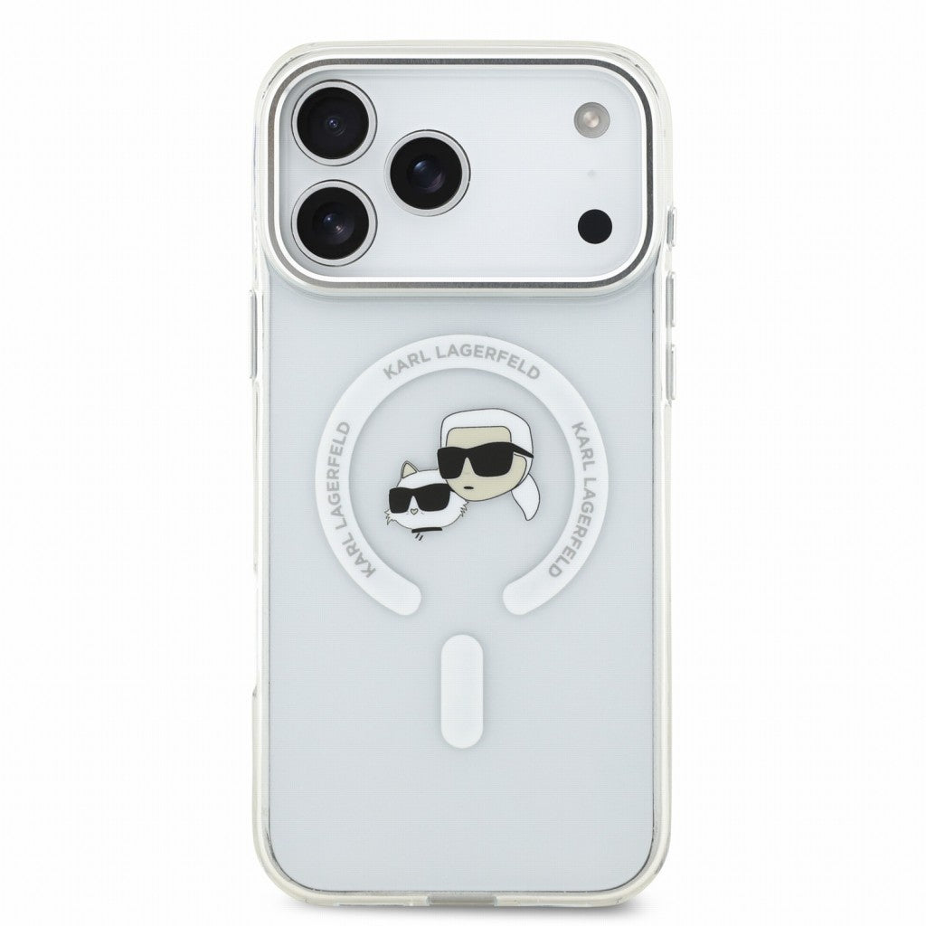 Dėklas Karl Lagerfeld IML K&CH Heads Metal Frame MagSafe Apple iPhone 18 Pro