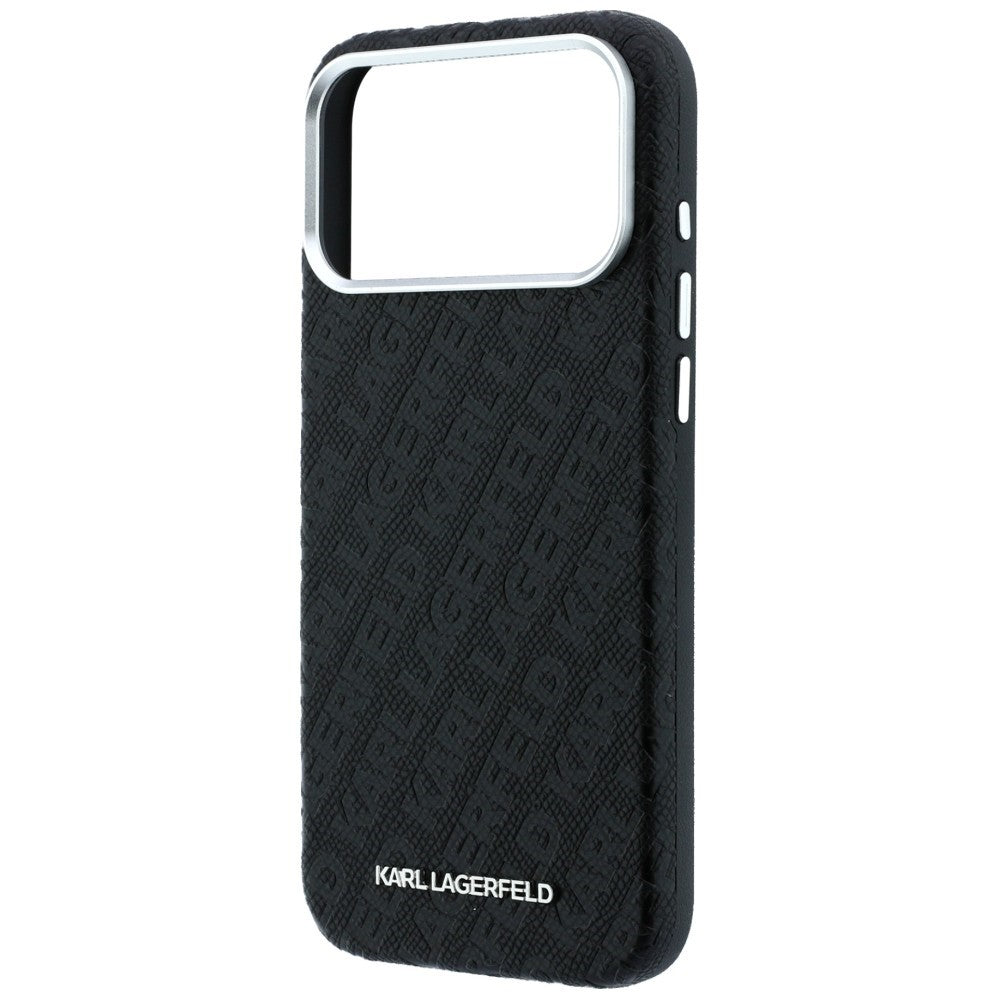 Dėklas Karl Lagerfeld PU Grained Allover Semi Wrap MagSafe Apple iPhone 18 Pro Max juodas