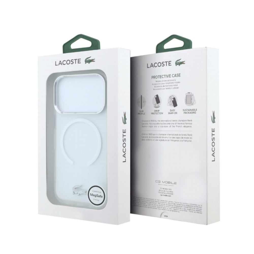 Dėklas Lacoste IML Frosted Petit Pique Metal Logo MagSafe Apple iPhone 18 Pro Max