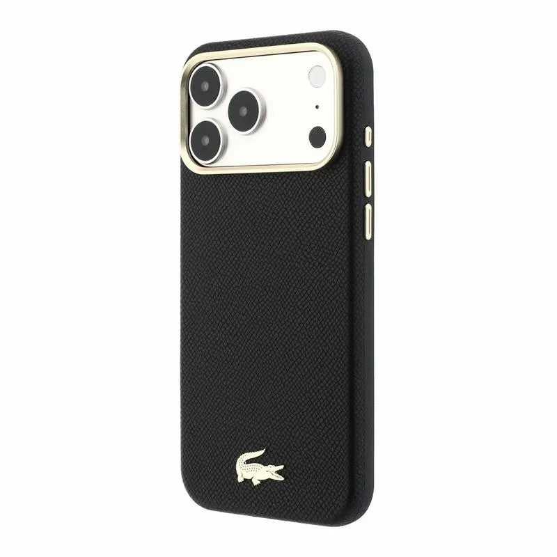 Dėklas Lacoste PU Leather Champs Elysees Gold Logo MagSafe Apple iPhone 18 Pro Max