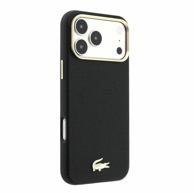Dėklas Lacoste PU Leather Champs Elysees Gold Logo MagSafe Apple iPhone 18 Pro Max