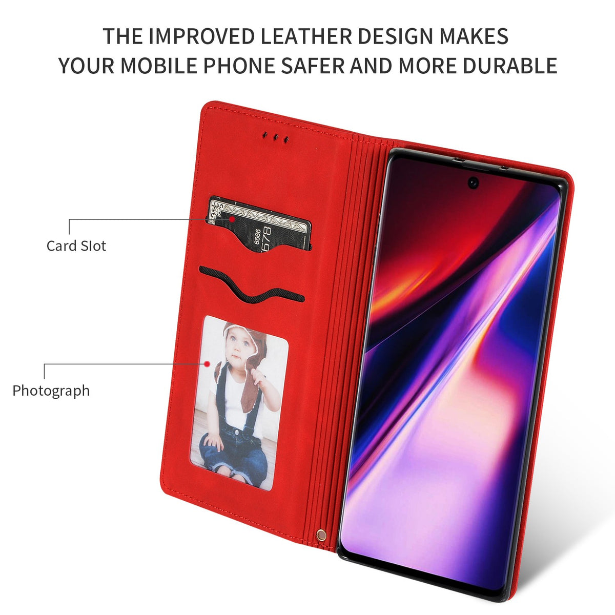 Dėklas Business Style Xiaomi Redmi Note 17 Pro Max 5G raudonas