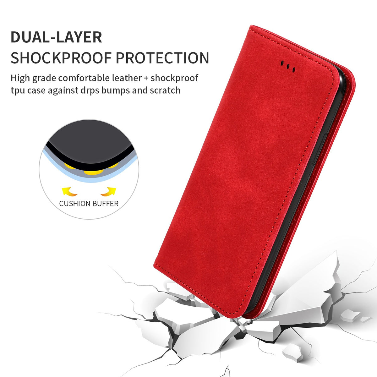 Dėklas Business Style Xiaomi Redmi Note 17 Pro Max 5G raudonas