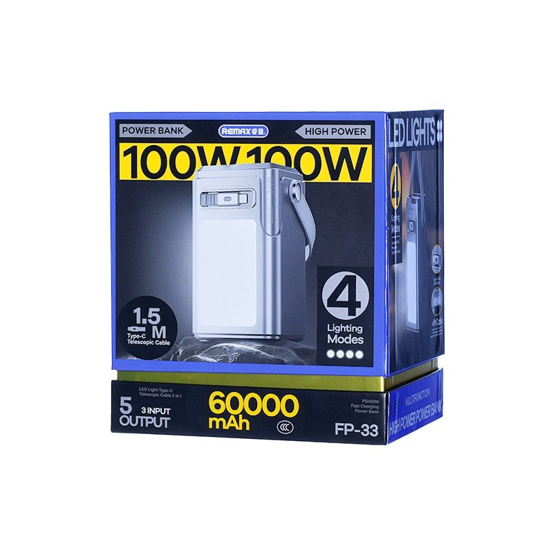 Išorinė baterija Power Bank Remax FP-33 100W 60000mAh pilka