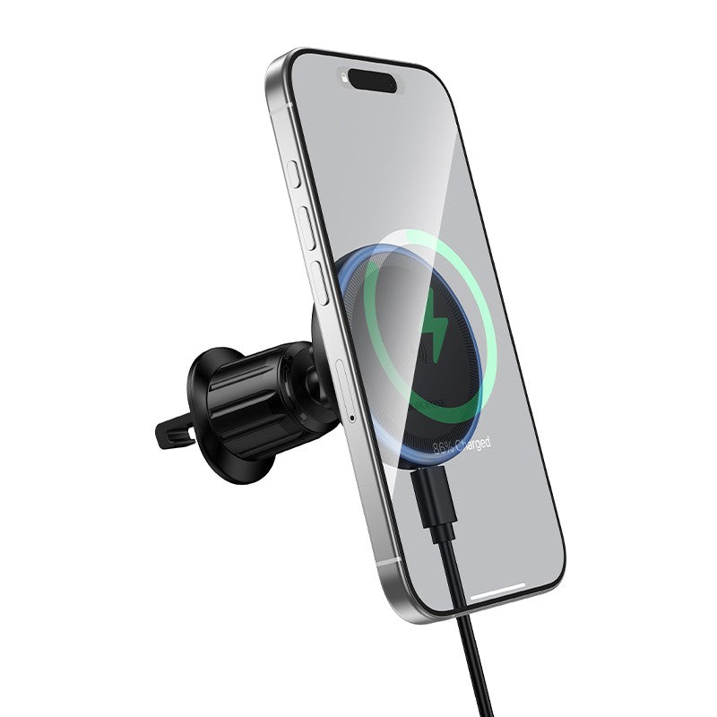 Automobilinis laikiklis-įkroviklis Borofone BH224 Magsafe 15W juodas