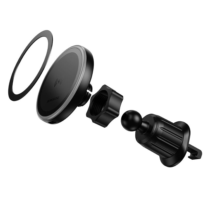 Automobilinis laikiklis-įkroviklis Borofone BH224 Magsafe 15W juodas