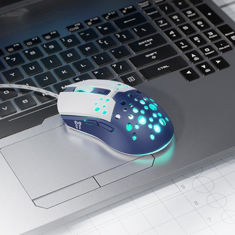 Laidinė pelė Hoco GM51 Gaming balta/mėlyna