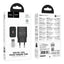 Įkroviklis Hoco N76 25W USB-C + USB-C to USB-C cable 1.0m juodas
