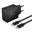 Įkroviklis Hoco N77 45W USB-C + USB-C to USB-C cable 1.0m juodas
