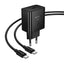 Įkroviklis Hoco N77 45W USB-C + USB-C to USB-C cable 1.0m juodas