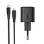 Įkroviklis Acefast A117 20W GaN USB-C + USB-C to Lightning 1.2m cable juodas