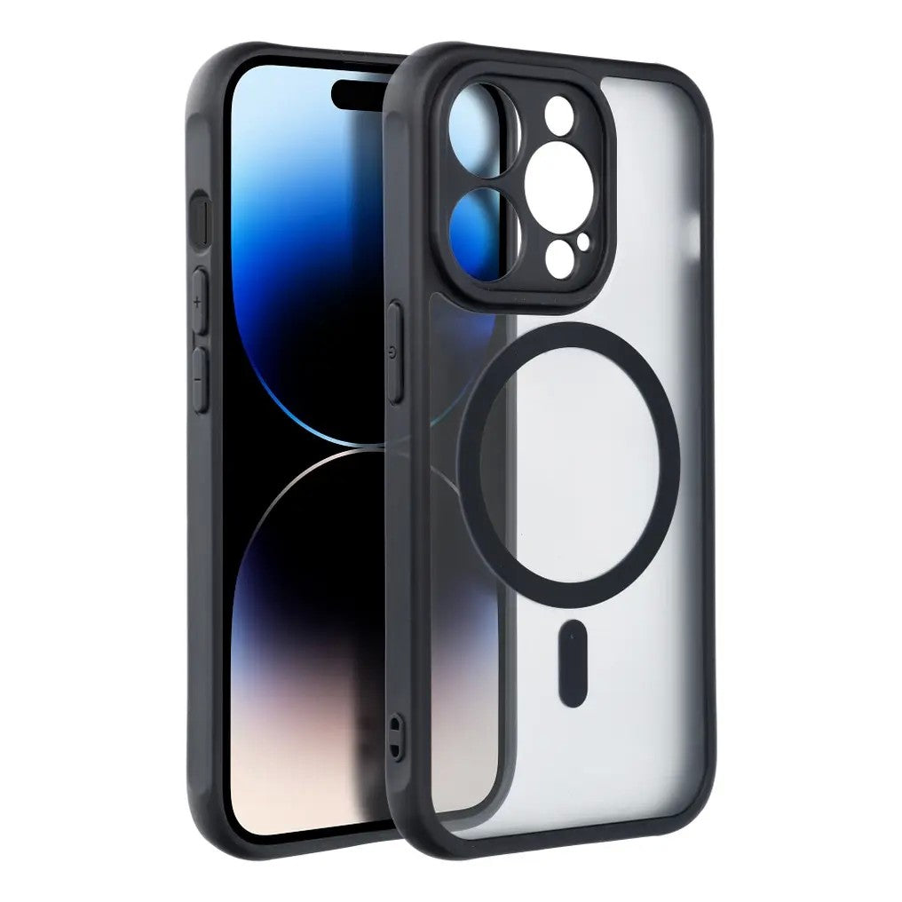 Dėklas Matte MagSafe Apple iPhone 15 Pro Max juodas