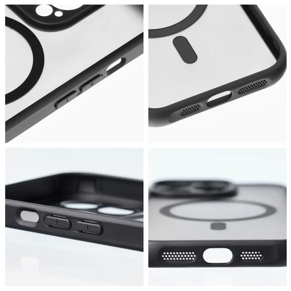 Dėklas Matte MagSafe Apple iPhone 15 Pro Max juodas
