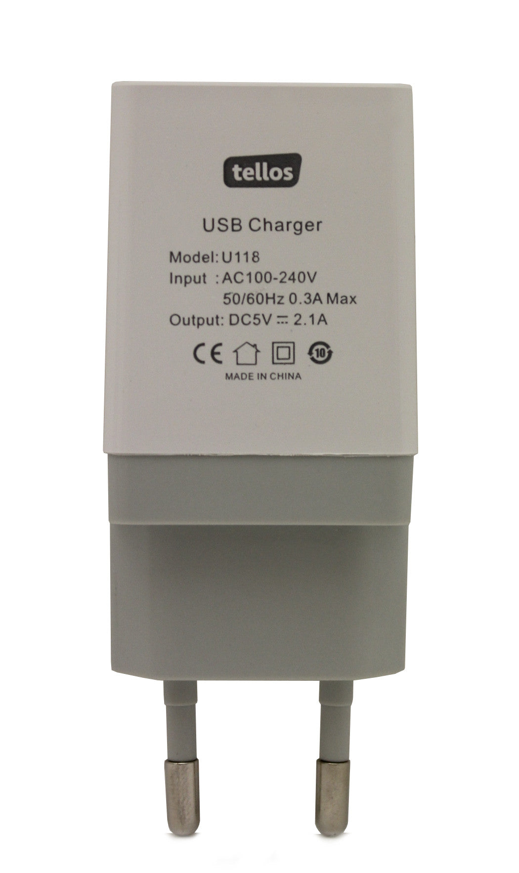 Įkroviklis Tellos su USB jungtimi U118 (2.1A)
