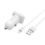 Automobilinis įkroviklis Borofone BZ12 USB + Lightning (2.4A) baltas