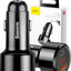 Įkroviklis automobilinis Baseus Series su LED ekranu ir 2 USB Quick Charge 45W juodas CCMLC20C-01