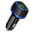 Automobilinis įkroviklis Borofone BZ14A PD20W+QC3.0 su 2 USB jungtimis (Type-C to Lightning) juodas