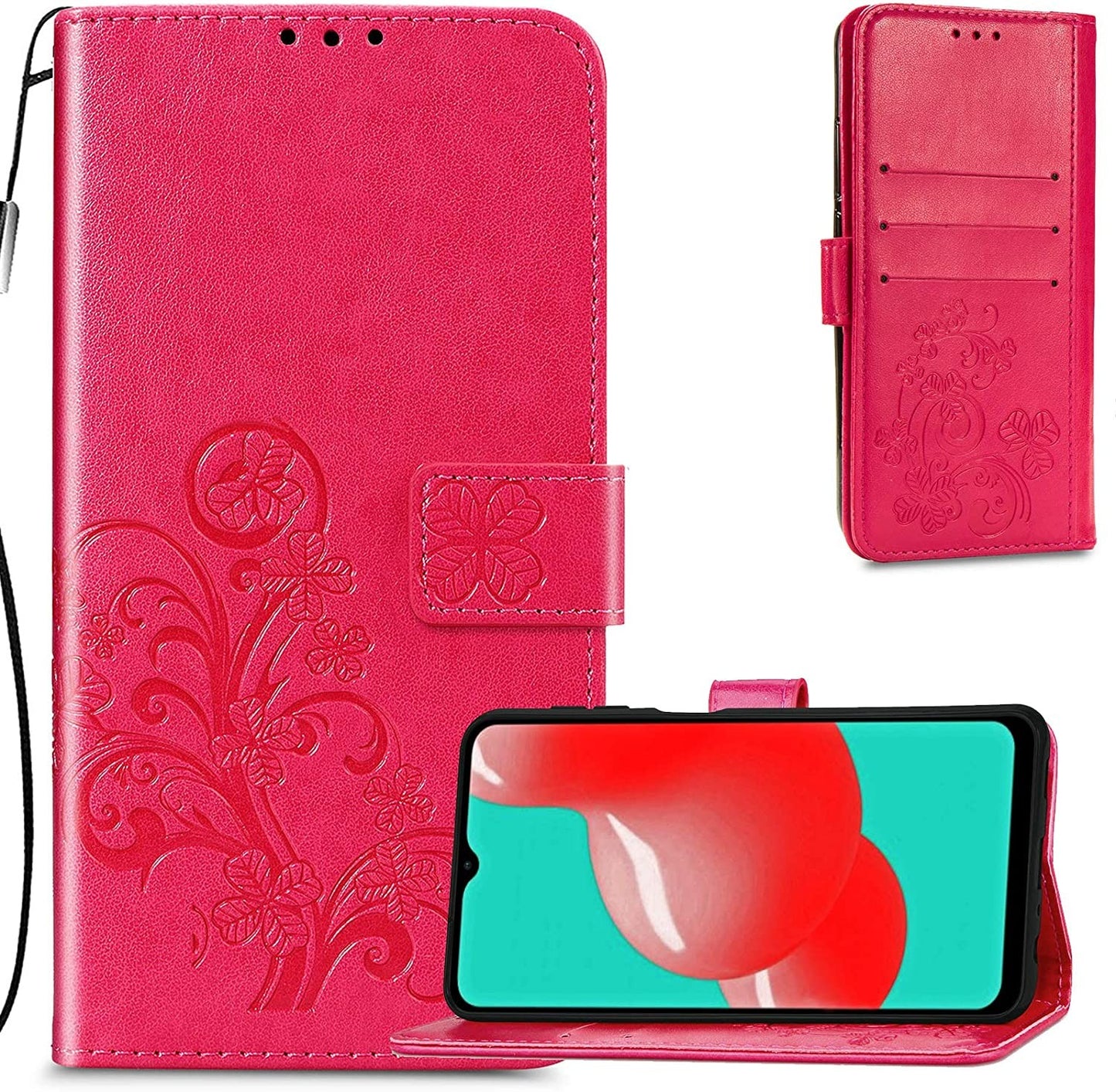 Dėklas Flower Book Samsung A536 A53 5G rožinis-raudonas