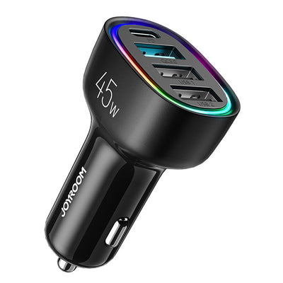 Automobilinis įkroviklis Joyroom JR-CL09 LED 4xUSB (PD, QC) 45W juodas