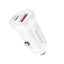 Automobilinis įkroviklis Borofone BZ18A USB-A/Type-C PD20W+QC3.0 baltas