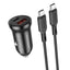 Automobilinis įkroviklis Borofone BZ18A USB-A/Type-C PD20W+QC3.0 + Type-C juodas