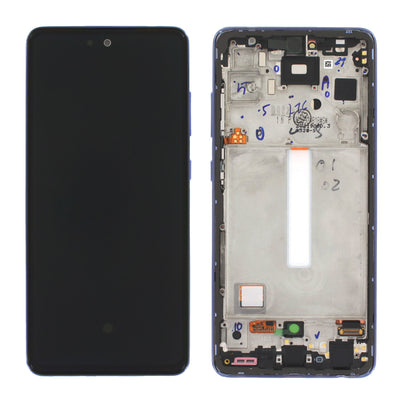 Ekranas Samsung A525 A52 4G/A526 A52 5G su lietimui jautriu stikliuku ir rėmeliu originalus Awesome Violet (service pack)