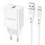 Įkroviklis Borofone BN5 QC 3.0 18W + microUSB, baltas
