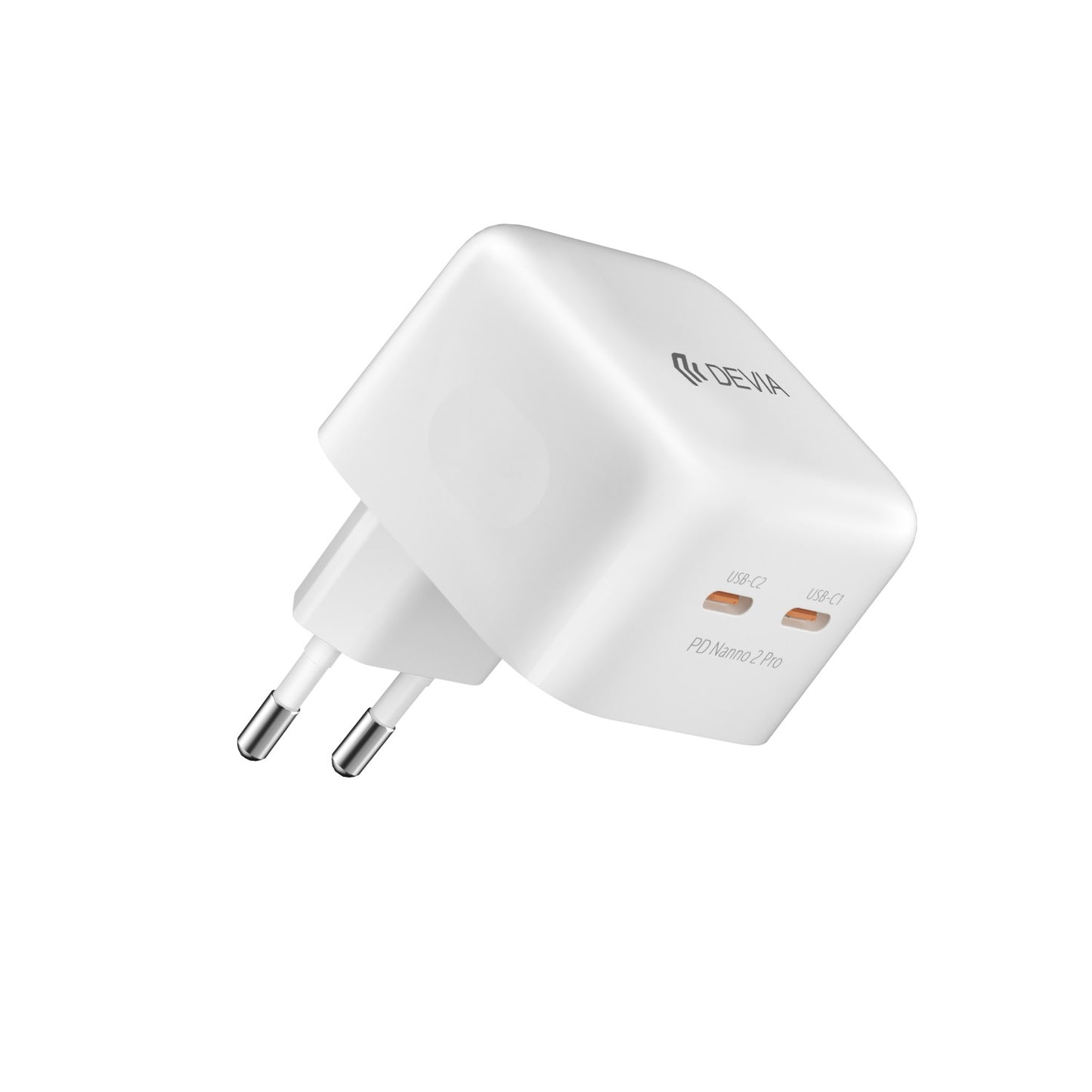 Įkroviklis Devia Extreme Speed GaN PD+QC 2xType-C 45W baltas