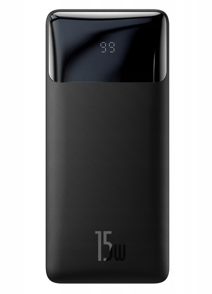 Išorinė baterija Power Bank Baseus Bipow Type-C PD+2xQuick Charge 3.0 15W 30000mAh su ekranu juoda PPBD050201