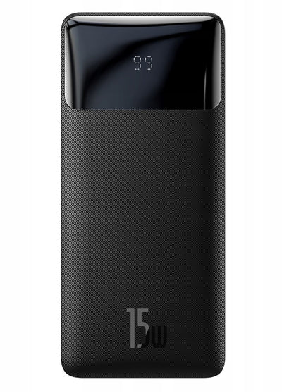 Išorinė baterija Power Bank Baseus Bipow Type-C PD+2xQuick Charge 3.0 15W 30000mAh su ekranu juoda PPBD050201