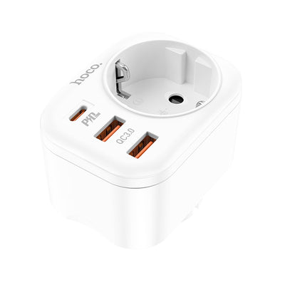 Įkroviklis Hoco NS3 2xUSB-A/1xType-C PD20W+QC 3.0 baltas
