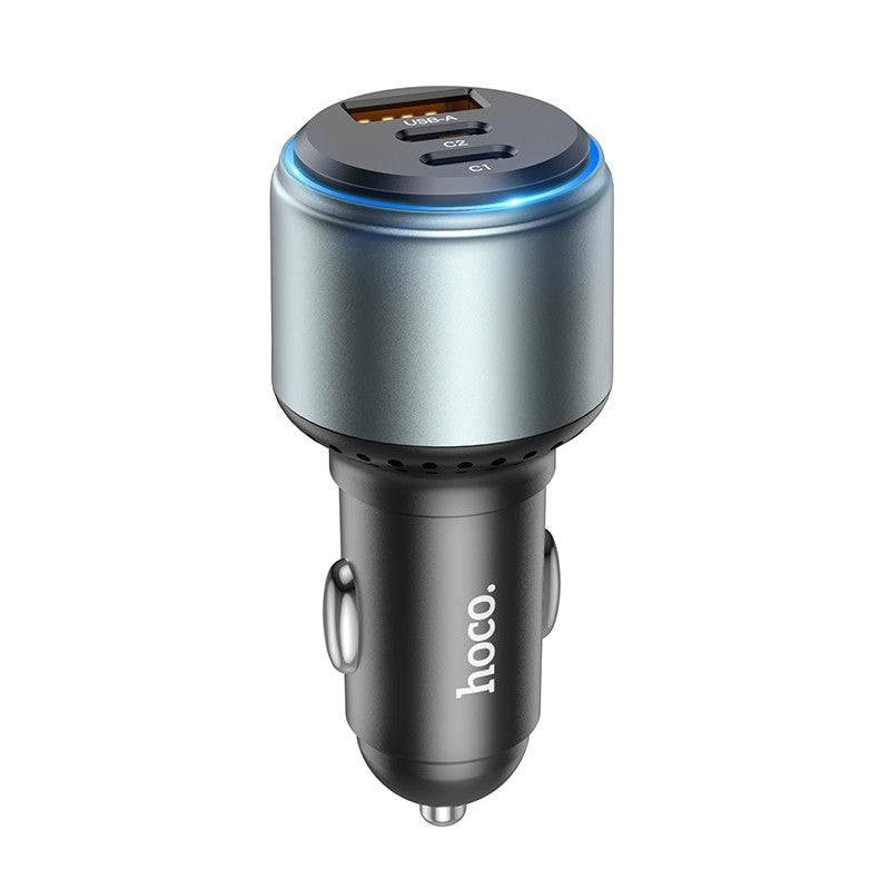 Automobilinis įkroviklis Hoco NZ9 95W 2xType-C/1xUSB-A juodas